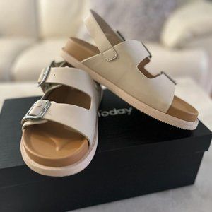 BeauToday  Leather Buckle Sandals, BRAND NEW/NEVER WORN